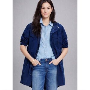 MADEWELL | Hooded Fielder Anorak Jacket in Navy Blue, Size Medium